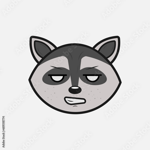 Vector illustration of a Raccoon with different emotions © Yarlynn