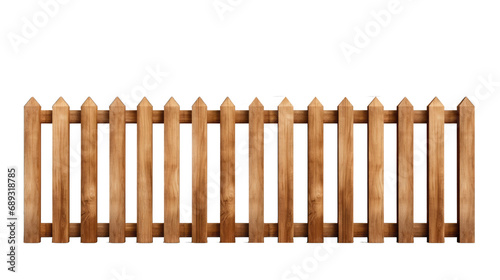 Empty brown wooden fence on transparent background.