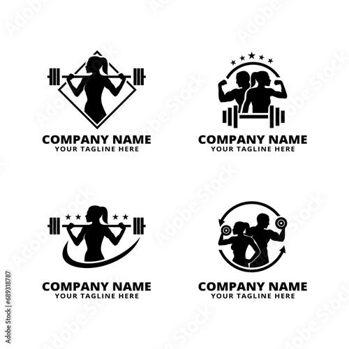 set of logo fitness vector illustration