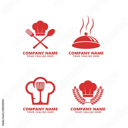 set of chef hat logo vector icon