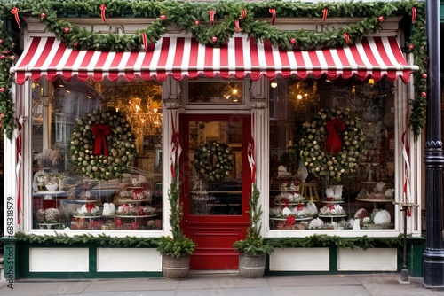gift store with christmas decorations