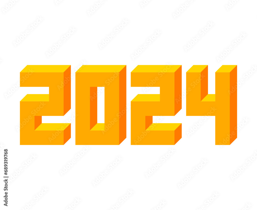Happy New Year 2024 Abstract Yellow Graphic Design Vector Logo Symbol Illustration Happy New Year 2024 Abstract Yellow Graphic Design Vector Logo Symbol Illustration