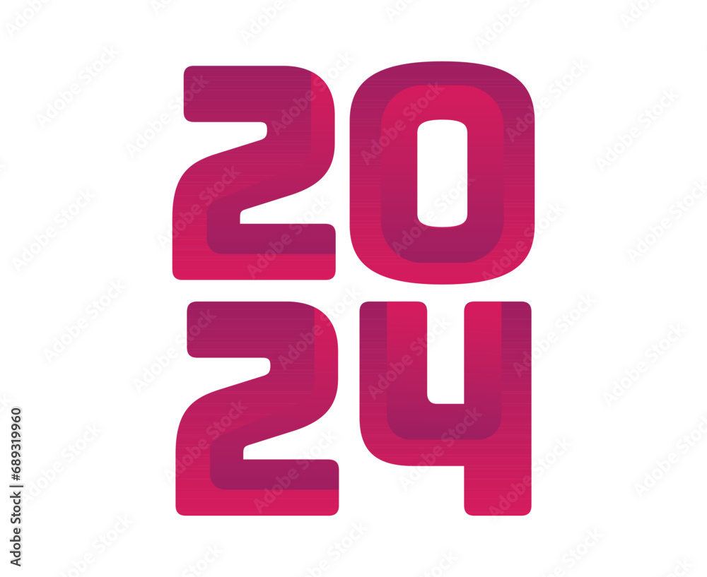 Happy New Year 2024 Abstract Pink Graphic Design Vector Logo Symbol Illustration Happy New Year 2024 Abstract Pink Graphic Design Vector Logo Symbol Illustration