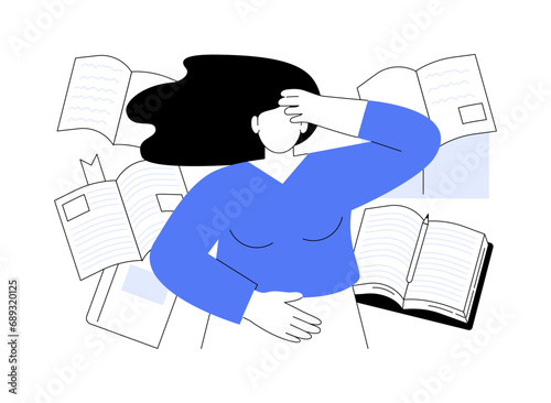 Worries before exams isolated cartoon vector illustrations.