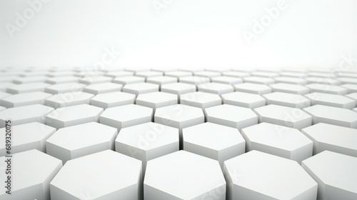 a white background with a white hexagon