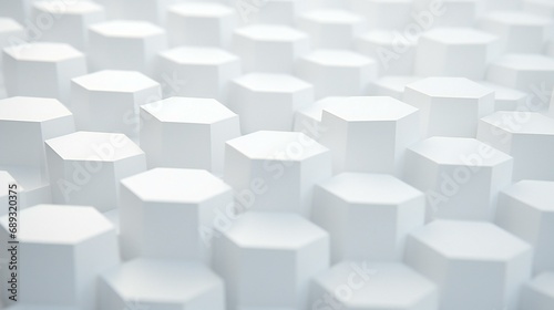 a white background with a white hexagon