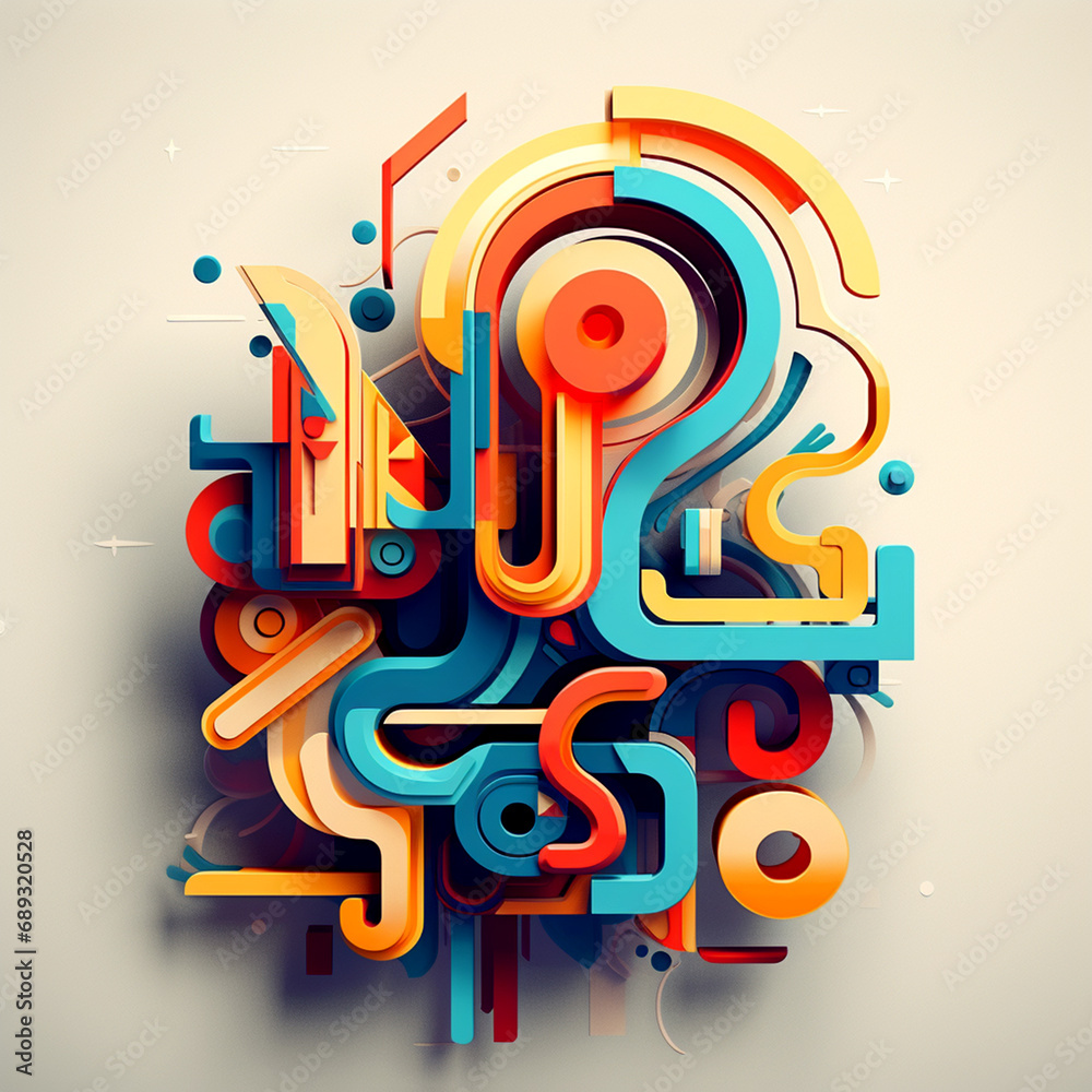 Fototapeta premium An abstract art piece illustration. Combines cutting-edge art pieces with stylish design, making it a must-have for modern consumers. 