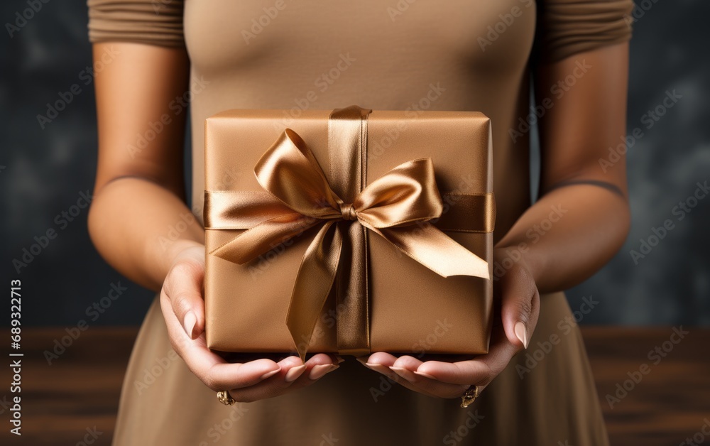gift box in hand top view gift box in hand top view