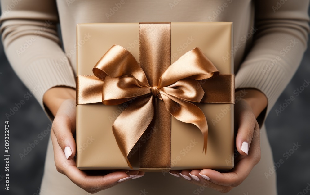 gift box in hand top view gift box in hand top view