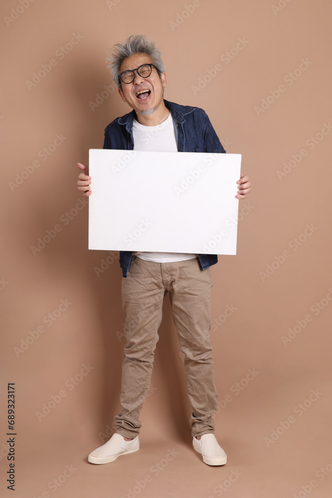 Asian energetic senior man Asian energetic senior man
