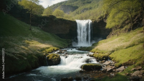 waterfall in the mountains