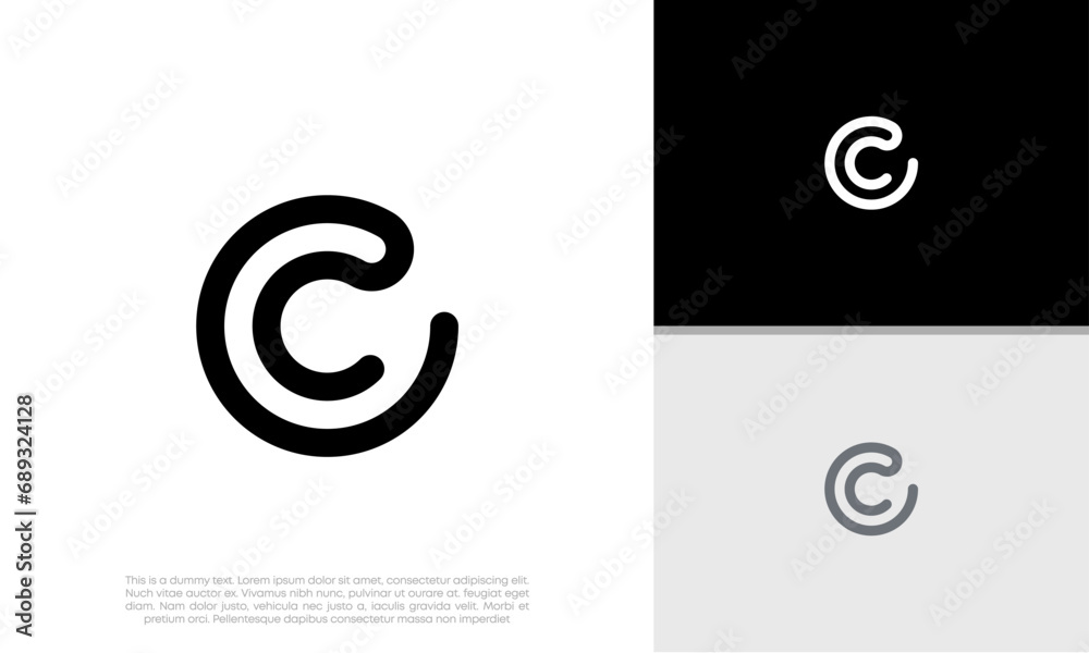 Initials C logo design. Initial Letter Logo.	