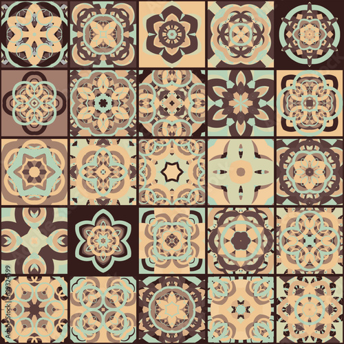 Wallpaper Mural  Vector Seamless mosaic artwork backdrop  - Continuous design of kaleidoscopical medley graphic design  
 Torontodigital.ca
