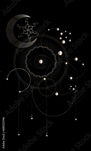  Gold insight art  - visualization of sacred geometry vector templates - vector concept of mystic cosmogonies symbols
