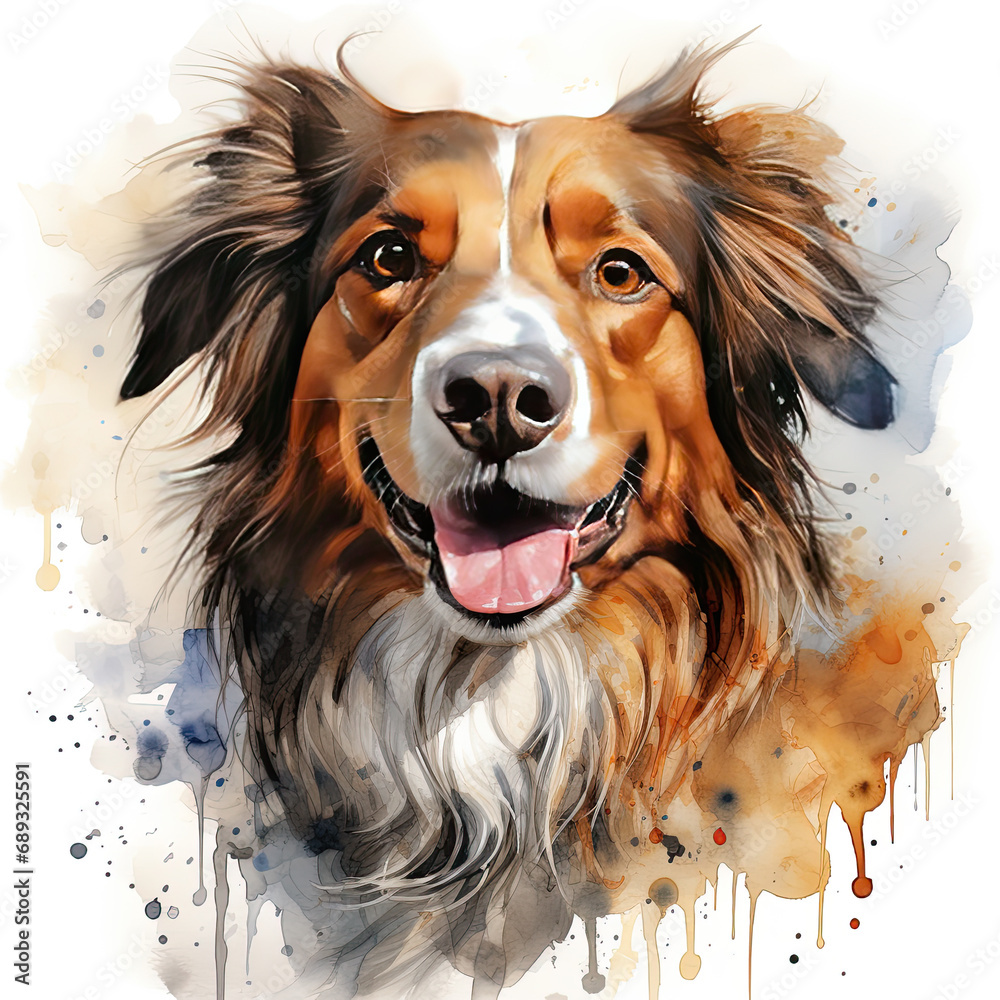 watercolor Sarabi dog clipart, generative ai watercolor Sarabi dog clipart, generative ai