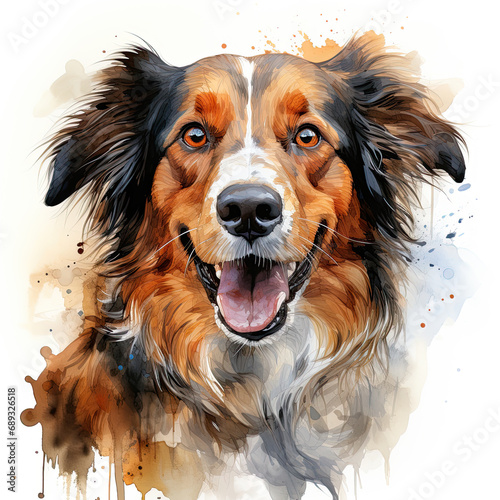 watercolor Sarabi dog clipart, generative ai photo