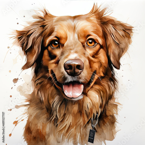 watercolor Sarabi dog clipart, generative ai photo