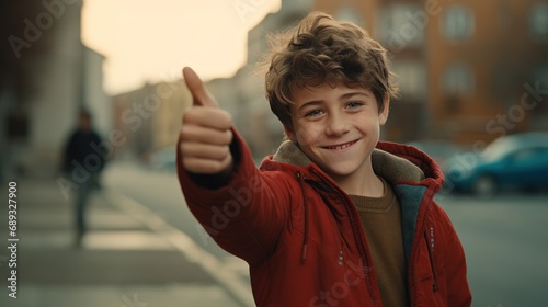 a boy on the street,