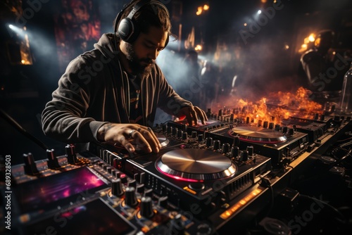 DJ, Mixing, and Scratching in a Night Club © lublubachka