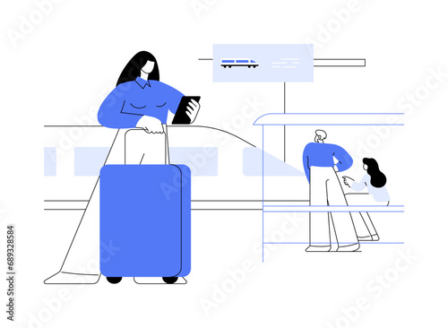 At the platform abstract concept vector illustration.