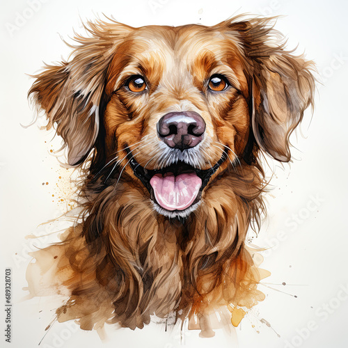 watercolor Sarabi dog clipart, generative ai photo