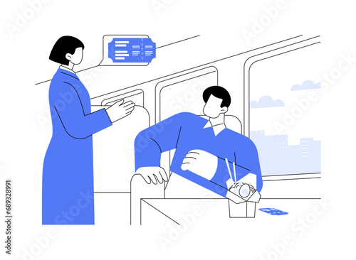 Ticket inspector abstract concept vector illustration.