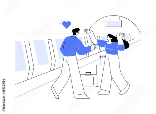 Meeting on a platform abstract concept vector illustration.