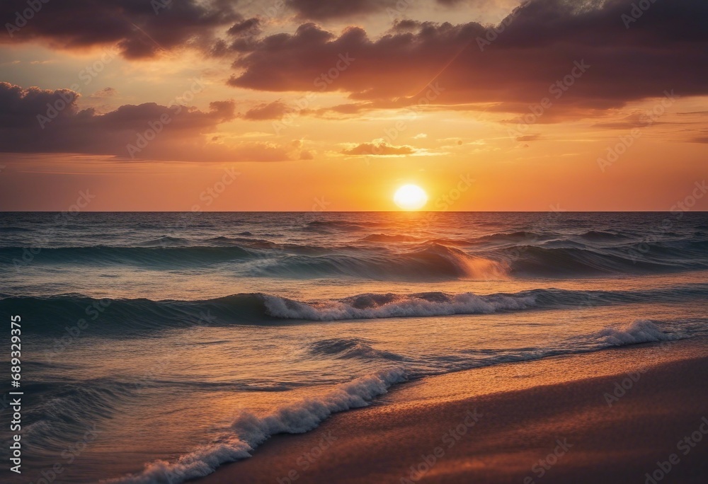 Big sunset over sea - summer theme Big sunset over sea - summer theme