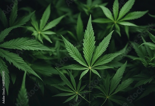 Cannabis Sativa Leaves On Dark - Medical Legal Marijuana