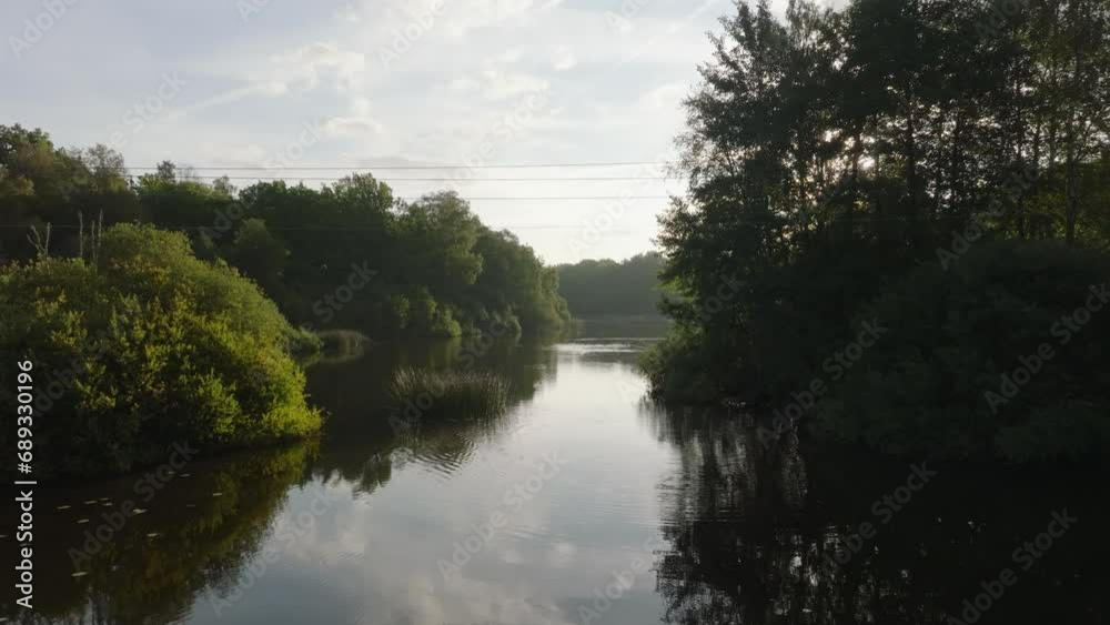 Amazing aerial view of a river in summer Amazing aerial view of a river in summer