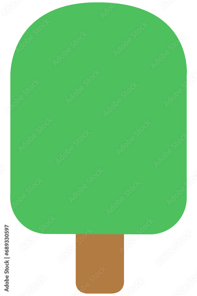 Icono de helado verde sin fondo