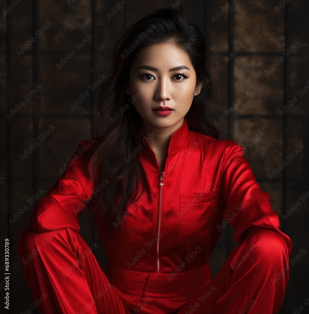 Fototapeta premium a red jumpsuit,