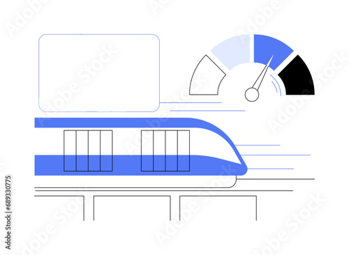 High speed train abstract concept vector illustration.