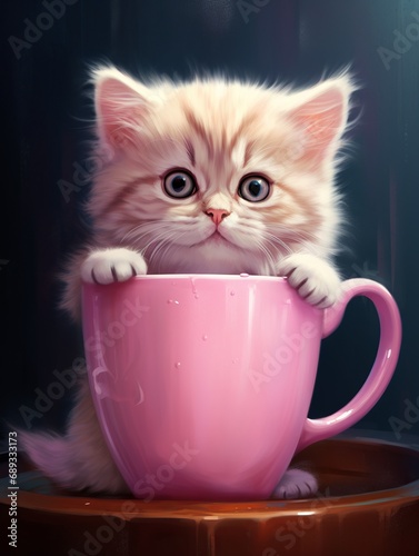 kitten in a cup, kitten, cutness photo