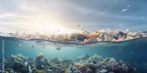 Fototapeta Naklejka Na Ścianę i Meble -  The Urgent Imperative to Stop Microplastics Everywhere and Address Pollution at Its Source