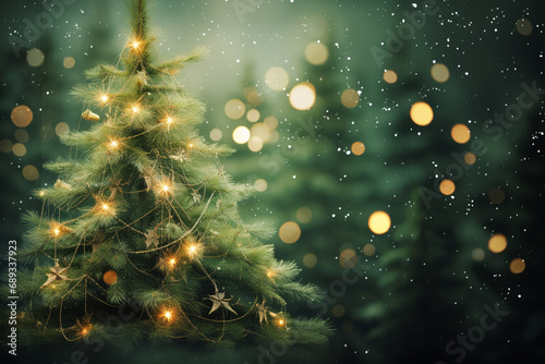 Christmas tree background with christmas decoration