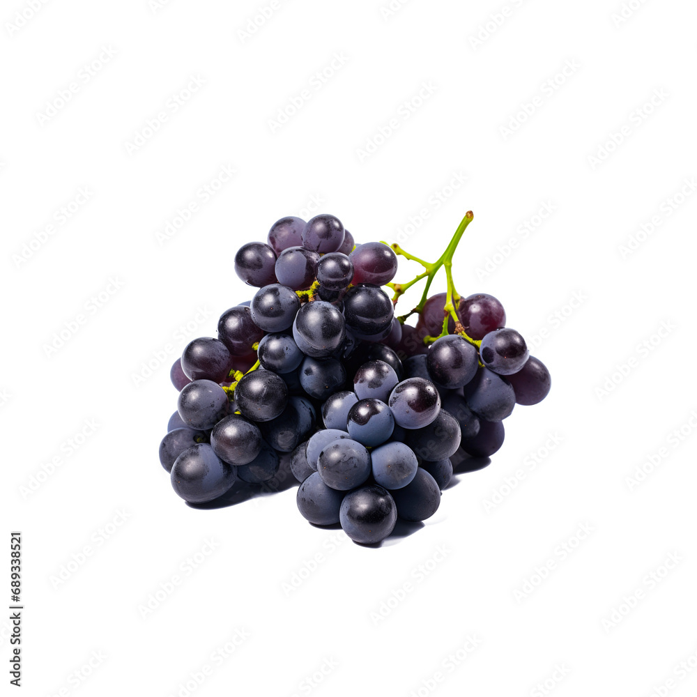 black grapes, transparent on white background PNG.