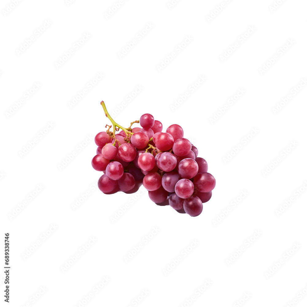 red grapes, transparent on white background PNG.