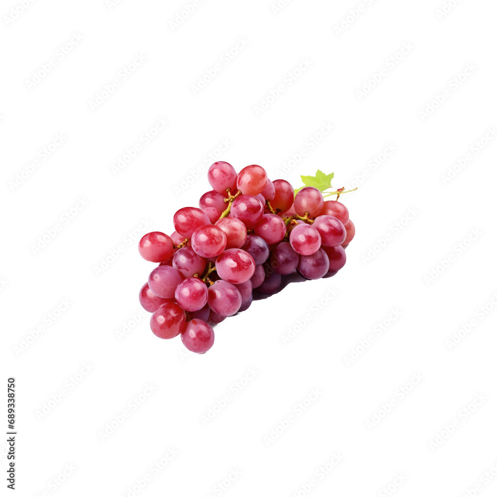 red grapes, transparent on white background PNG.
