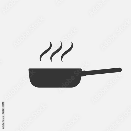 Frying cooking pat icon. Kitchen pot. Vector