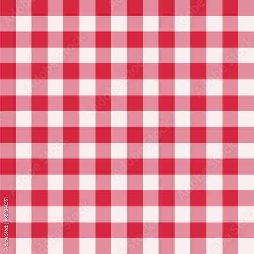 tablecloth pattern, red and white checkered seamless repeatable texture, vector