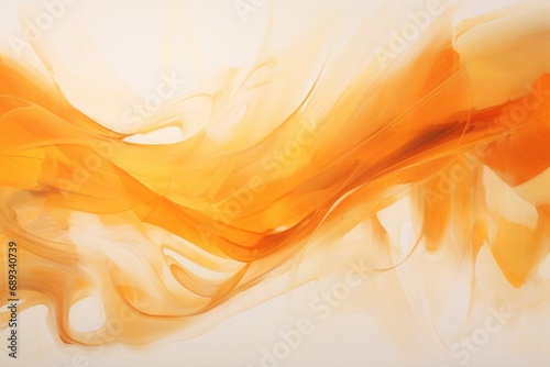 Abstract art of flowing orange waves on a white background, conveying warmth and movement.