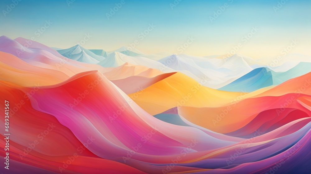 Harmonious gradients of vivid hues merging into a stunning, abstract panorama.