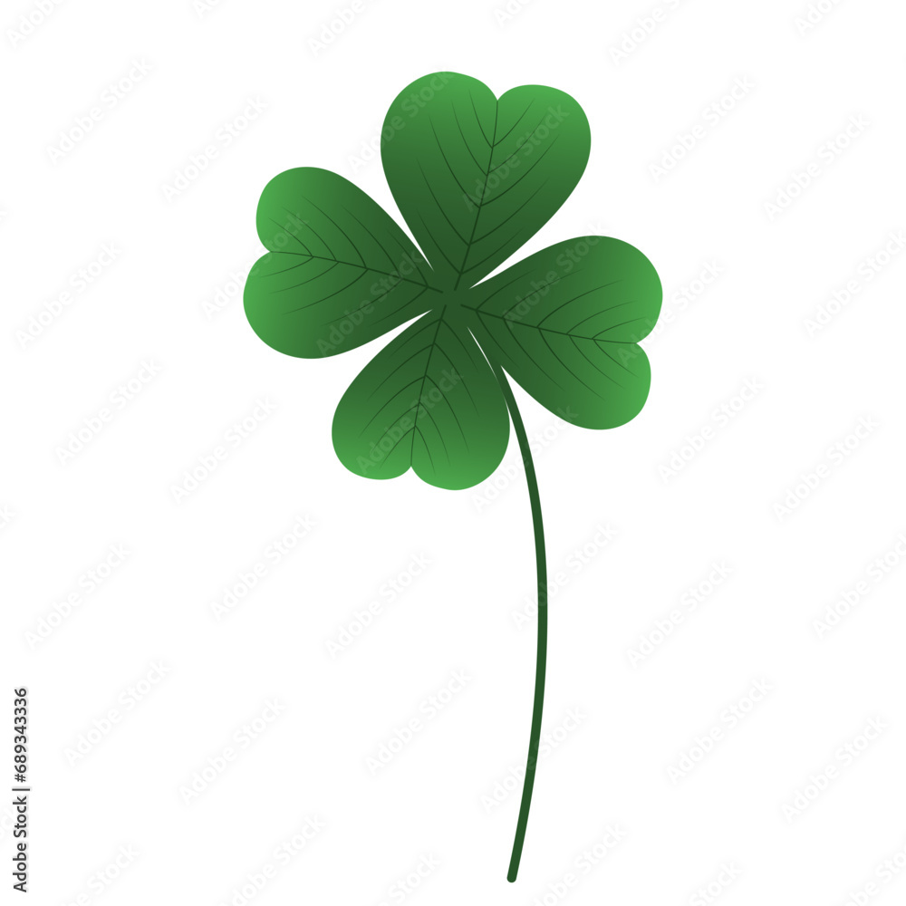 Green four leaf clover icon isolated on transparent and white background. Close-up element for design decoration for the holiday of St. Patrick's Day. Holiday vector cartoon illustration. Green four leaf clover icon isolated on transparent and white background. Close-up element for design decoration for the holiday of St. Patrick's Day. Holiday vector cartoon illustration.