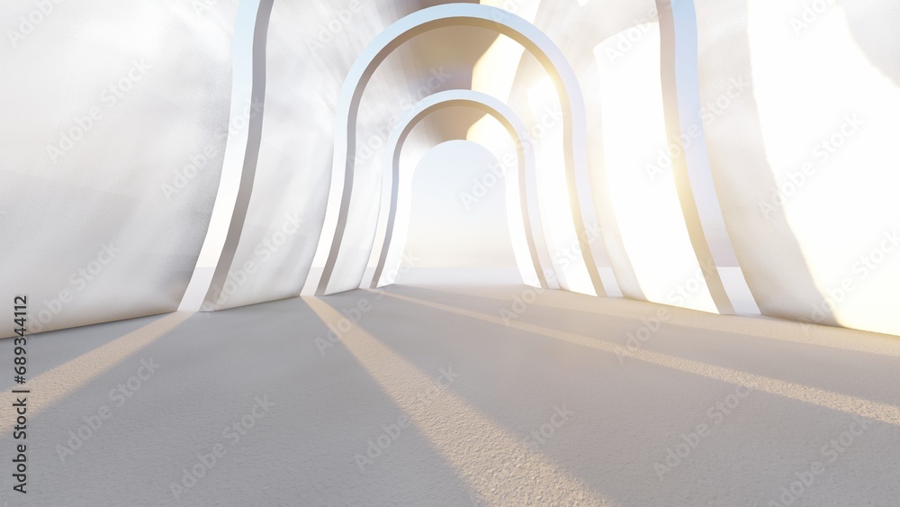 Abstract architecture background arched interior 3d render Abstract architecture background arched interior 3d render