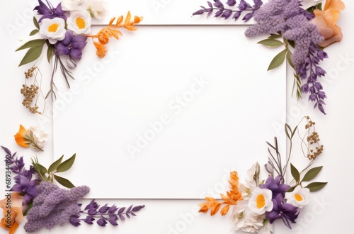 a white frame with flowers to place in the middle,