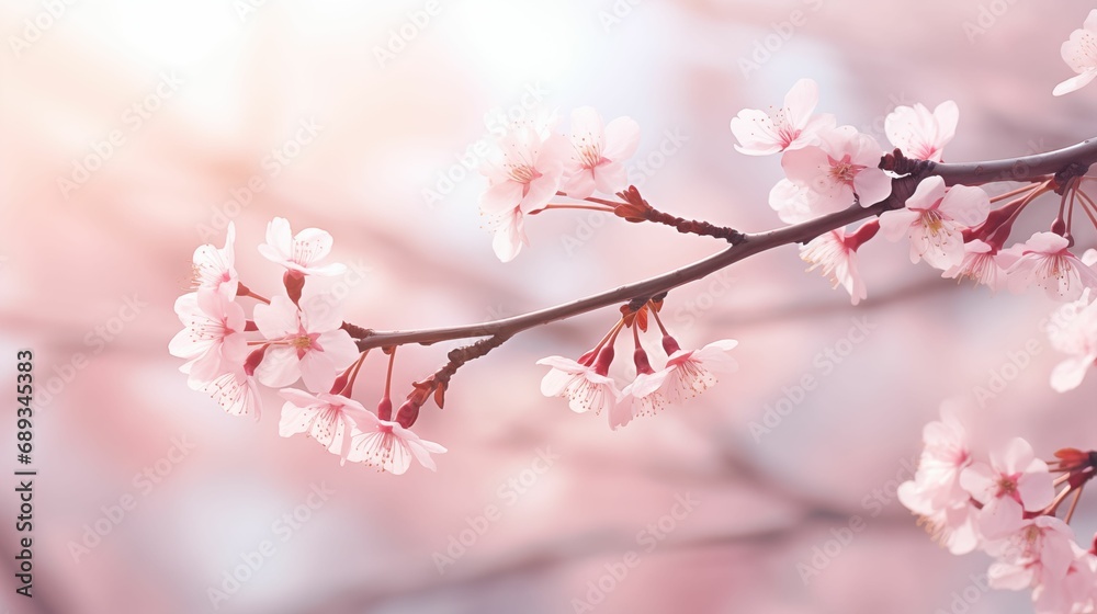 Obraz premium Cherry blossom trees in full bloom.