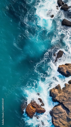waves on the rocks, sea and rocks Arial view of waves, rocks in sea, Arial view of rocks 