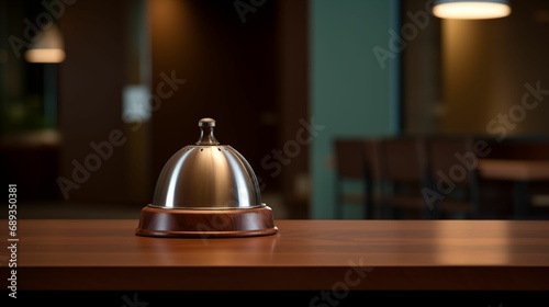 Image of service bell at reception desk.