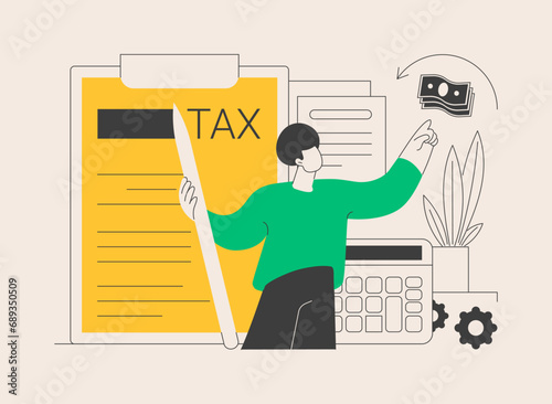 Fill out your tax return abstract concept vector illustration.
